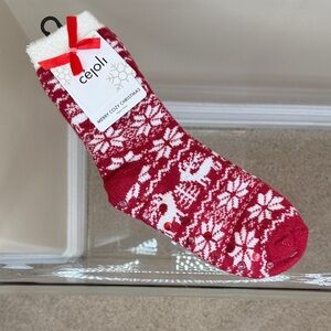 Red and Cream Festive Socks